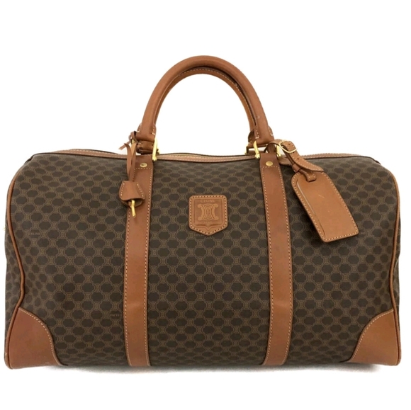 Celine Brown Signiture Macadam Mono Boston Travel Bag (VERY GOOD)(LOCK/KEY/TAG)✨ - Picture 1 of 9